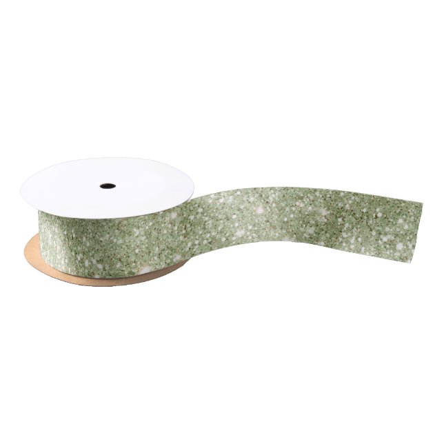 Schicker grüner Avocado-Glitter-Geburtstag Satinband (Spule)
