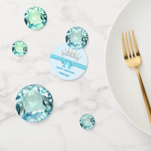 Schicker hellblauer Aquamarin-Edelstein Geburtstag Konfetti