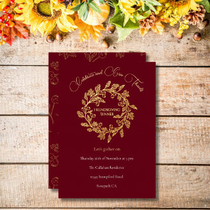 Schicker Herbstbeerenkranz Dunkles Burgund Design Folien Feiertagskarte