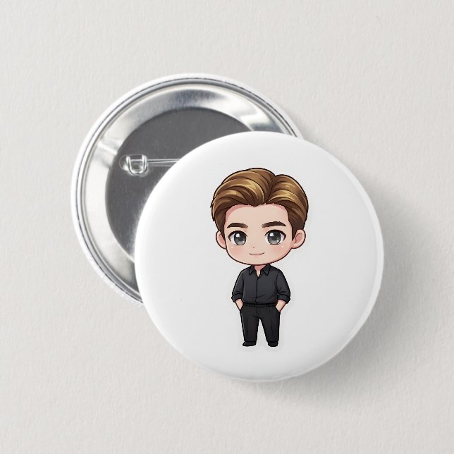 Schicker Korean-Drama-Männlicher-Hauptdarsteller-A Button (Vorne & Hinten)