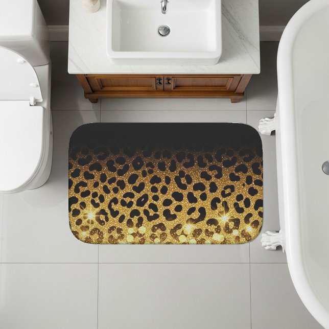 Schicker Leopardendruck mit Goldglitter Badematte (Von Creator hochgeladen)