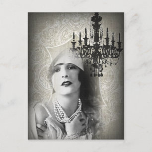 Schicker Paris Vintage Kronleuchter Great Gatsby M Postkarte