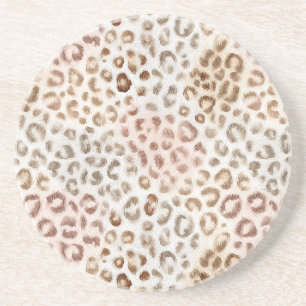 Schicker Rosa Elfenbein Leopard Getränkeuntersetzer