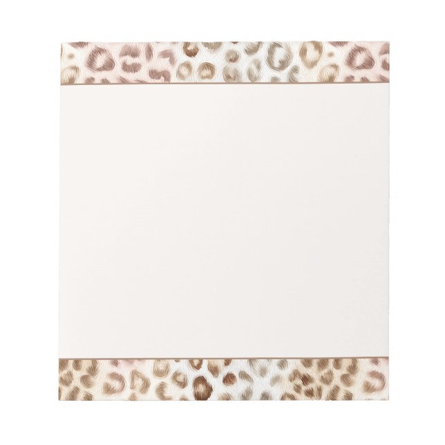 Schicker Rosa Elfenbein Leopard   Notizblock (Vorderseite)