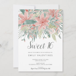 Schicker rosa grüner Blumenbonbon 16 Aquarell der Einladung