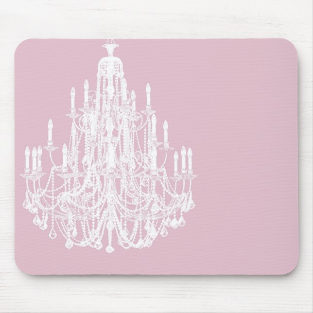 Schicker rosa Kronleuchter Mousepad (Vorne)