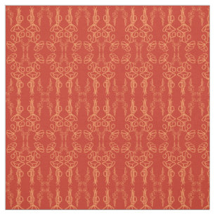 Schicker roter Mohnfeld-Umrissstoff Stoff