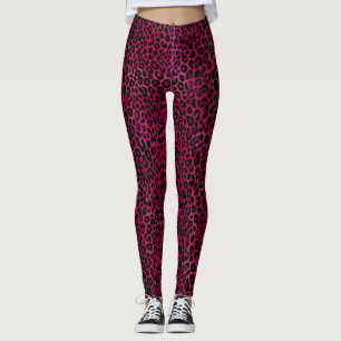 Schicker roter Schwarz-Leoparden-Druck Leggings