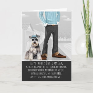 Schicker Schnauzer-Hund und Papa Lustiger Vatertag Feiertagskarte