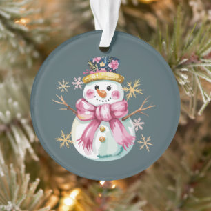 Schicker Schneemann Winterurlaub Weihnachten Niedl Ornament