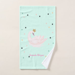 Schicker Schwan, Sterne, Prinzessin  Badhandtuch Set