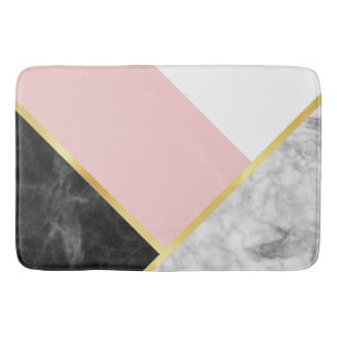 Schicker schwarzer rosa Farbmarmorierungblock und Badematte