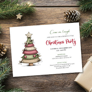 Schicker skurriler Weihnachtsbaum-Feiertags-Party- Einladung
