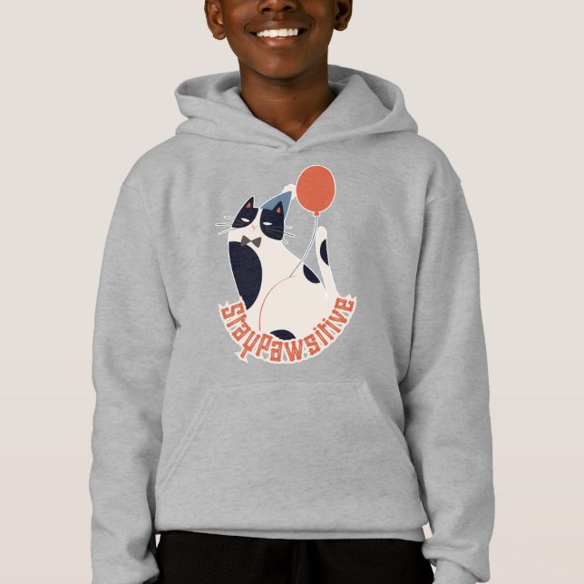 Schicker Smoking-Katzen-Kapuzenpullover für Kinder Hoodie (Vorderseite)