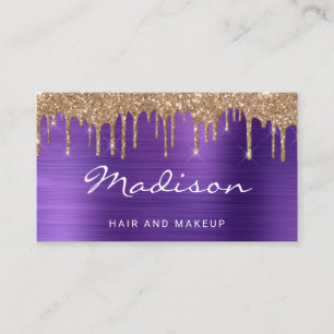 Schicker Stylist mit Gold-Glitter-Tropfen Visitenkarte