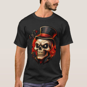 Schicker Totenkopf-T-Shirt   gothischer Halloween- T-Shirt