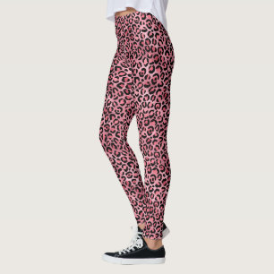 Schicker trendiger schwarzer rosa Leopardenprint Leggings