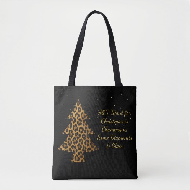 Schicker Weihnachts-Leoparden-Baum-Design (Vorderseite)