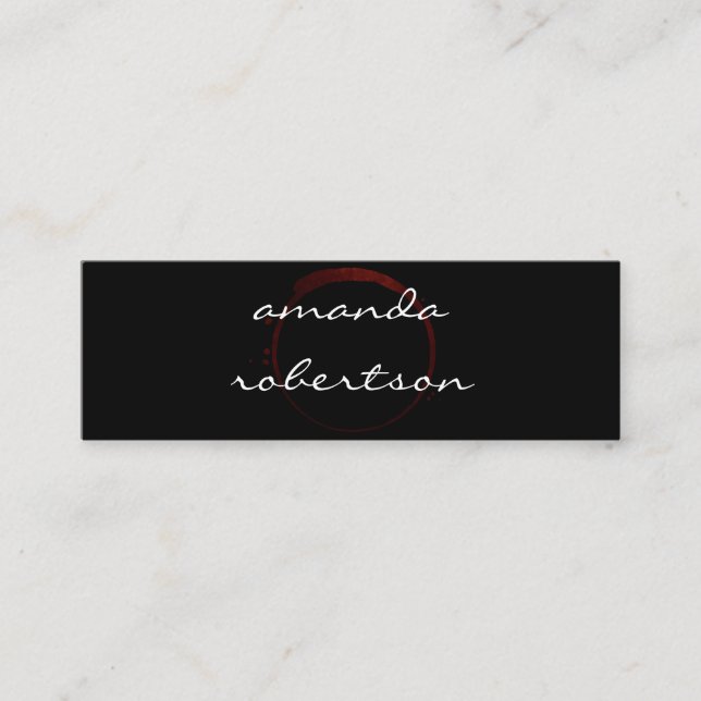 Schicker Weinfleck Mini Visitenkarte (Vorderseite)
