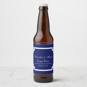 Schicker Weißer Griechischer Schlüsselrahmen DIY B Bierflaschenetikett