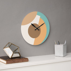 Schickes abstraktes geometrisches Kreise-Mosaik-Ku Große Wanduhr
