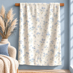 Schickes Aquarell Blau Wildblumen Cottage Decke De Sherpadecke