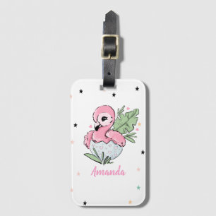 Schickes Baby Flamingo, Sterne, Prinzessin Gepäckanhänger