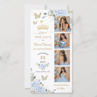 Schickes Babyblaues Florales Gold Fotoautomaten Qu