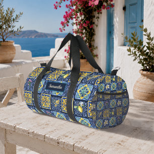 Schickes Blau türkisfarben sizilianische Zitrusfrü Duffle Bag