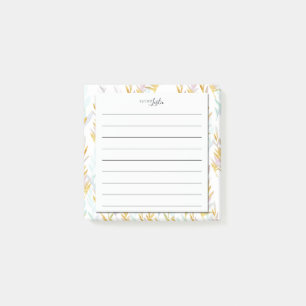 Schickes Blau-u. Goldblatt eine Anmerkung vom Post-it Klebezettel