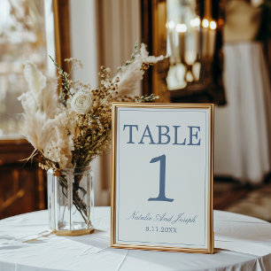 Schickes Blau-Weißes-Altes-Geld-Hochzeitstisch-Num Einladung
