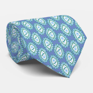 Schickes blaues Vintage-Periwinkle-Blumenmuster Krawatte