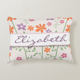 Schickes Blumenmuster-Entwurfs-Monogramm Zierkissen