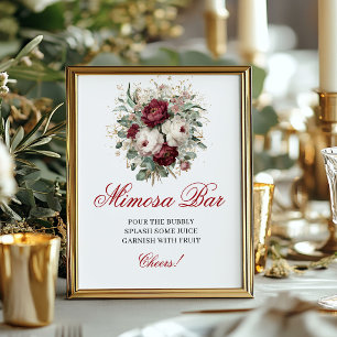 Schickes Bohemian Mimosa Bar Blush Burgund Tablett Poster