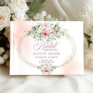 Schickes Boho-Blush-Rosen-Hochzeitsdusche-Gästebuc Gästebuch