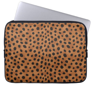 Schickes braunes Cheetah-Druck-Monogramm Laptopschutzhülle