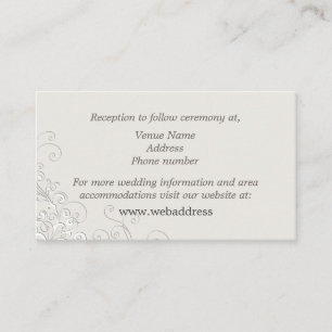 Schickes Elfenbein und weiße klassische Begleitkarte