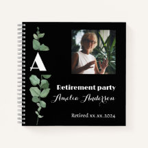 Schickes Eukalyptus-Foto-Renteneintritts-Gästebuch