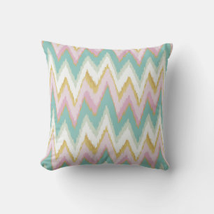 Schickes, farbenfrohes, Mädchen- ikat-tribal-chevr Kissen