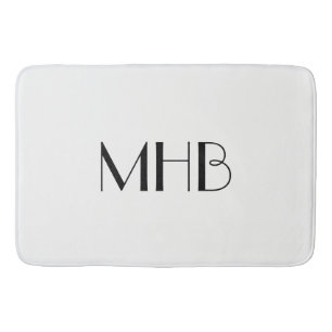 SCHICKES FESTES SCHWARZES MONOGRAMM DES BADEMATTE