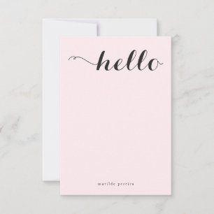 Schickes flaches Anmerkungs-Name hallo stilvolles Dankeskarte