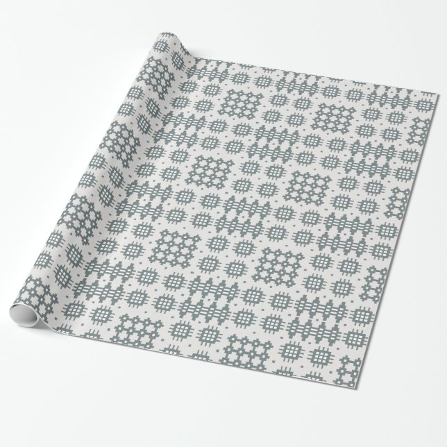 Schickes Giftwrap: Waliser-Tapisserie-Muster, grau Geschenkpapier (Ungerollt)