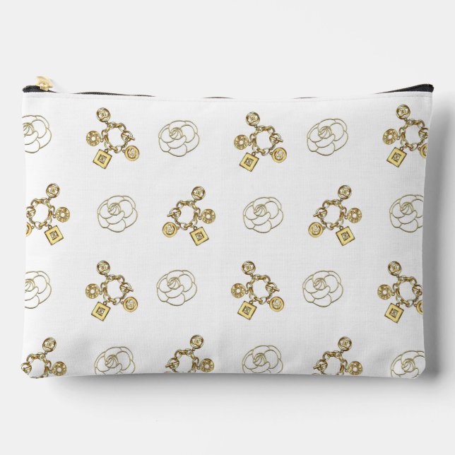 Schickes Gold-Charm-Muster-Make-up-Etüi Zubehörtasche (Vorderseite)