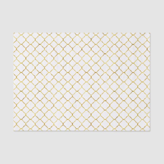 Schickes Gold Quatrefoil Seidenpapier (Vorderseite)