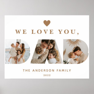 Schickes Gold Weiß Benutzerdefinierte Drei Dad Sch Poster