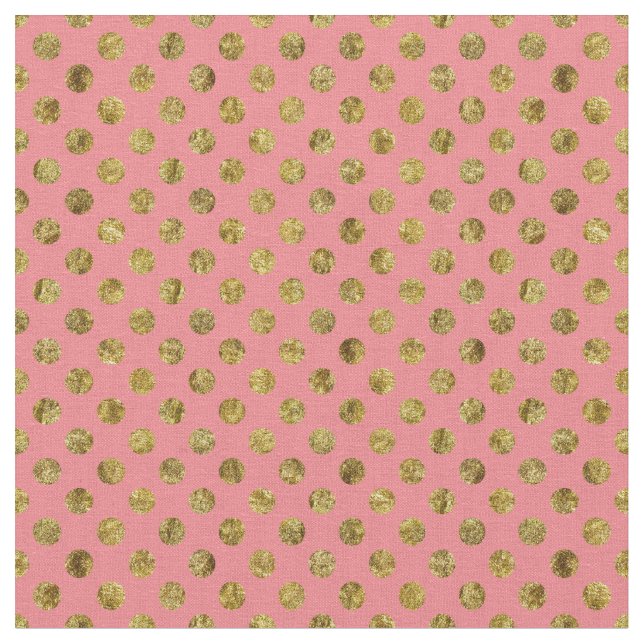 Schickes Goldbezaubernde und rosa Punkte Stoff (Nahaufnahme)