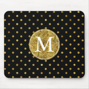 Schickes Goldzauber- und -Fleckmonogramm Mousepad