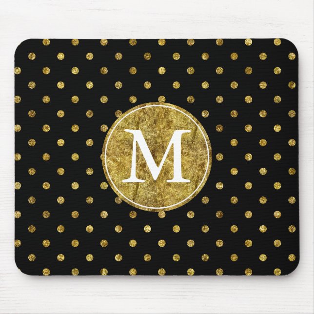 Schickes Goldzauber- und -Fleckmonogramm Mousepad (Vorne)