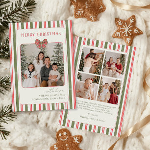 Schickes grandmillennial Coquette Weihnachtsfoto Feiertagskarte