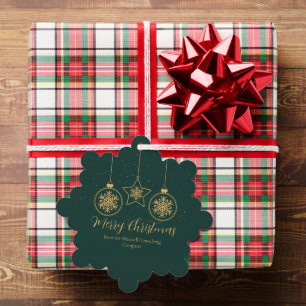 Schickes grünes goldenes Firmengeschenk Frohe Weih Ornament Karte